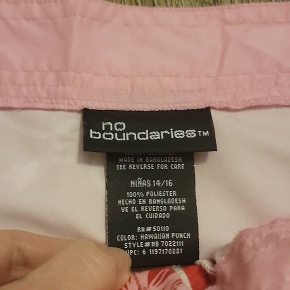 No Boundaries Girls Board Short Skort ~ Sz 14/16 ~ Pink ~ Floral ~ Short - Picture 3 of 5